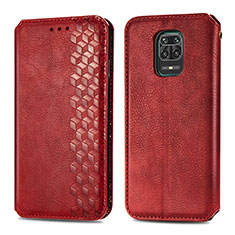 Leather Case Stands Flip Cover Holder S01D for Xiaomi Redmi Note 9 Pro Red