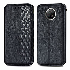 Leather Case Stands Flip Cover Holder S01D for Xiaomi Redmi Note 9T 5G Black