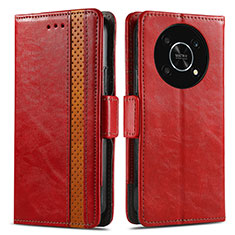 Leather Case Stands Flip Cover Holder S02D for Huawei Enjoy 50 Pro Red