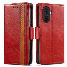 Leather Case Stands Flip Cover Holder S02D for Huawei Enjoy 50 Red