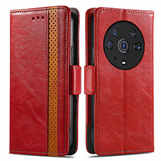 Leather Case Stands Flip Cover Holder S02D for Huawei Honor Magic3 Pro 5G Red