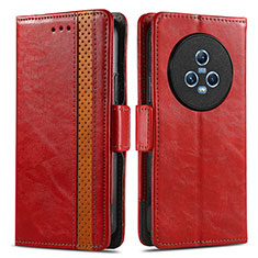 Leather Case Stands Flip Cover Holder S02D for Huawei Honor Magic5 5G Red