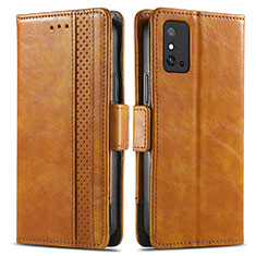 Leather Case Stands Flip Cover Holder S02D for Huawei Honor X10 Max 5G Light Brown