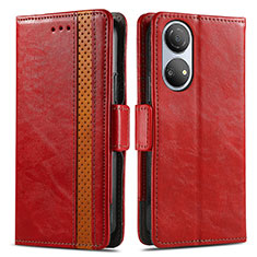 Leather Case Stands Flip Cover Holder S02D for Huawei Honor X7 Red