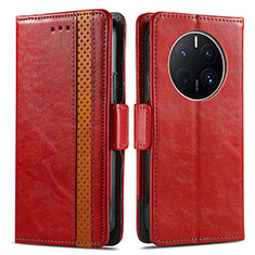 Leather Case Stands Flip Cover Holder S02D for Huawei Mate 50 Pro Red