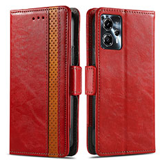 Leather Case Stands Flip Cover Holder S02D for Motorola Moto G13 Red