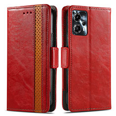 Leather Case Stands Flip Cover Holder S02D for Motorola Moto G23 Red