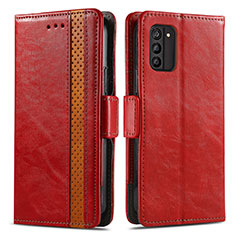 Leather Case Stands Flip Cover Holder S02D for Nokia G100 Red