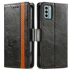 Leather Case Stands Flip Cover Holder S02D for Nokia G22 Black