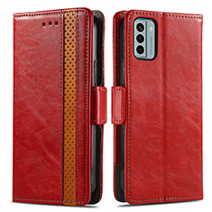 Leather Case Stands Flip Cover Holder S02D for Nokia G22 Red