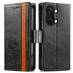 Leather Case Stands Flip Cover Holder S02D for OnePlus Nord 3 5G Black