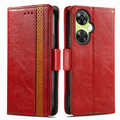 Leather Case Stands Flip Cover Holder S02D for OnePlus Nord N30 5G Red