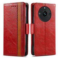 Leather Case Stands Flip Cover Holder S02D for Realme 11 Pro 5G Red