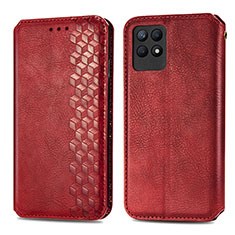 Leather Case Stands Flip Cover Holder S02D for Realme 8i Red