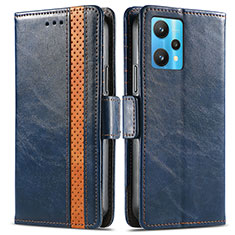 Leather Case Stands Flip Cover Holder S02D for Realme 9 4G Blue