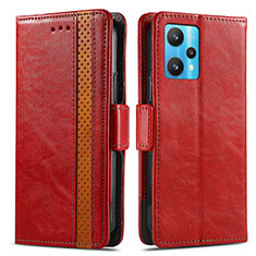 Leather Case Stands Flip Cover Holder S02D for Realme 9 Pro 5G Red