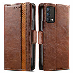 Leather Case Stands Flip Cover Holder S02D for Realme GT Master 5G Brown