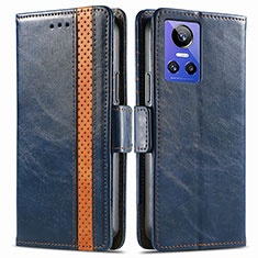 Leather Case Stands Flip Cover Holder S02D for Realme GT Neo3 5G Blue