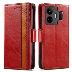 Leather Case Stands Flip Cover Holder S02D for Realme GT Neo6 5G Red