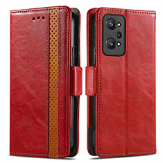 Leather Case Stands Flip Cover Holder S02D for Realme GT2 5G Red