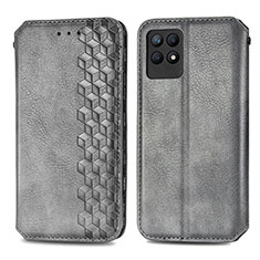 Leather Case Stands Flip Cover Holder S02D for Realme Narzo 50 4G Gray