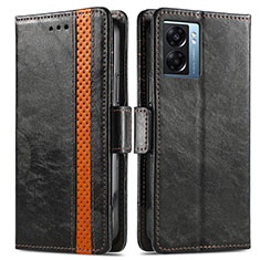 Leather Case Stands Flip Cover Holder S02D for Realme V23 5G Black