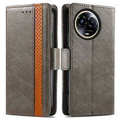 Leather Case Stands Flip Cover Holder S02D for Realme V50 5G Gray