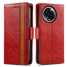 Leather Case Stands Flip Cover Holder S02D for Realme V50 5G Red