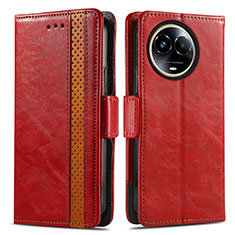 Leather Case Stands Flip Cover Holder S02D for Realme V50s 5G Red