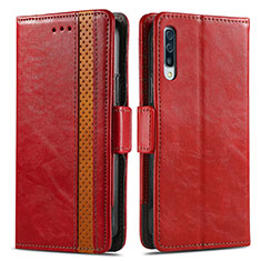 Leather Case Stands Flip Cover Holder S02D for Samsung Galaxy A30S Red