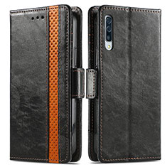 Leather Case Stands Flip Cover Holder S02D for Samsung Galaxy A70S Black