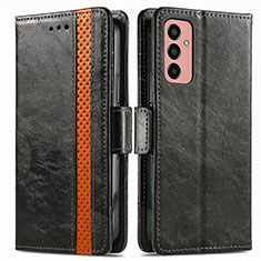 Leather Case Stands Flip Cover Holder S02D for Samsung Galaxy F13 4G Black