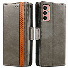 Leather Case Stands Flip Cover Holder S02D for Samsung Galaxy F13 4G Gray