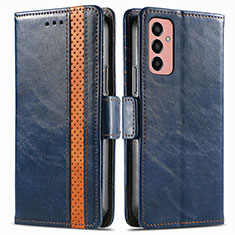 Leather Case Stands Flip Cover Holder S02D for Samsung Galaxy M13 4G Blue