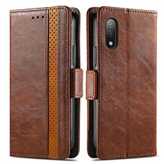 Leather Case Stands Flip Cover Holder S02D for Sony Xperia Ace II Brown