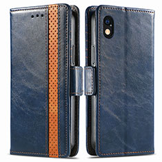 Leather Case Stands Flip Cover Holder S02D for Sony Xperia Ace III SO-53C Blue