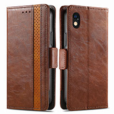 Leather Case Stands Flip Cover Holder S02D for Sony Xperia Ace III SO-53C Brown
