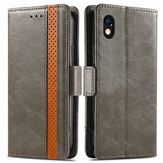 Leather Case Stands Flip Cover Holder S02D for Sony Xperia Ace III SO-53C Gray