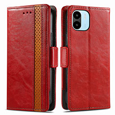 Leather Case Stands Flip Cover Holder S02D for Xiaomi Poco C50 Red