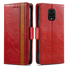 Leather Case Stands Flip Cover Holder S02D for Xiaomi Poco M2 Pro Red