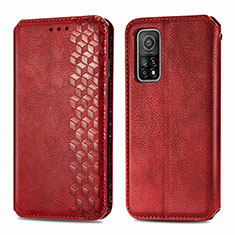 Leather Case Stands Flip Cover Holder S02D for Xiaomi Redmi K30S 5G Red