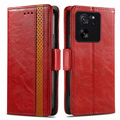 Leather Case Stands Flip Cover Holder S02D for Xiaomi Redmi K60 Ultra 5G Red