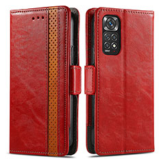 Leather Case Stands Flip Cover Holder S02D for Xiaomi Redmi Note 11 Pro 5G Red