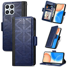 Leather Case Stands Flip Cover Holder S03D for Huawei Honor X8 4G Blue