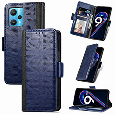 Leather Case Stands Flip Cover Holder S03D for Realme 9 5G Blue