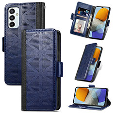 Leather Case Stands Flip Cover Holder S03D for Samsung Galaxy M23 5G Blue