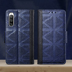 Leather Case Stands Flip Cover Holder S03D for Sony Xperia 10 IV SOG07 Blue