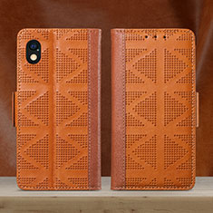Leather Case Stands Flip Cover Holder S03D for Sony Xperia Ace III Brown