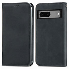 Leather Case Stands Flip Cover Holder S04D for Google Pixel 7 5G Black