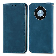 Leather Case Stands Flip Cover Holder S04D for Huawei Enjoy 50 Pro Blue